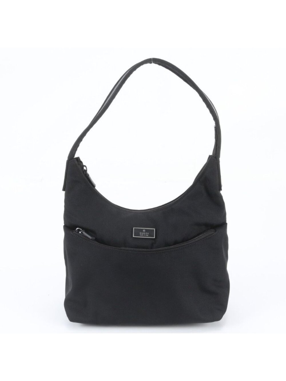 Gucci Leather Nylon Shoulder Bag Hand Black